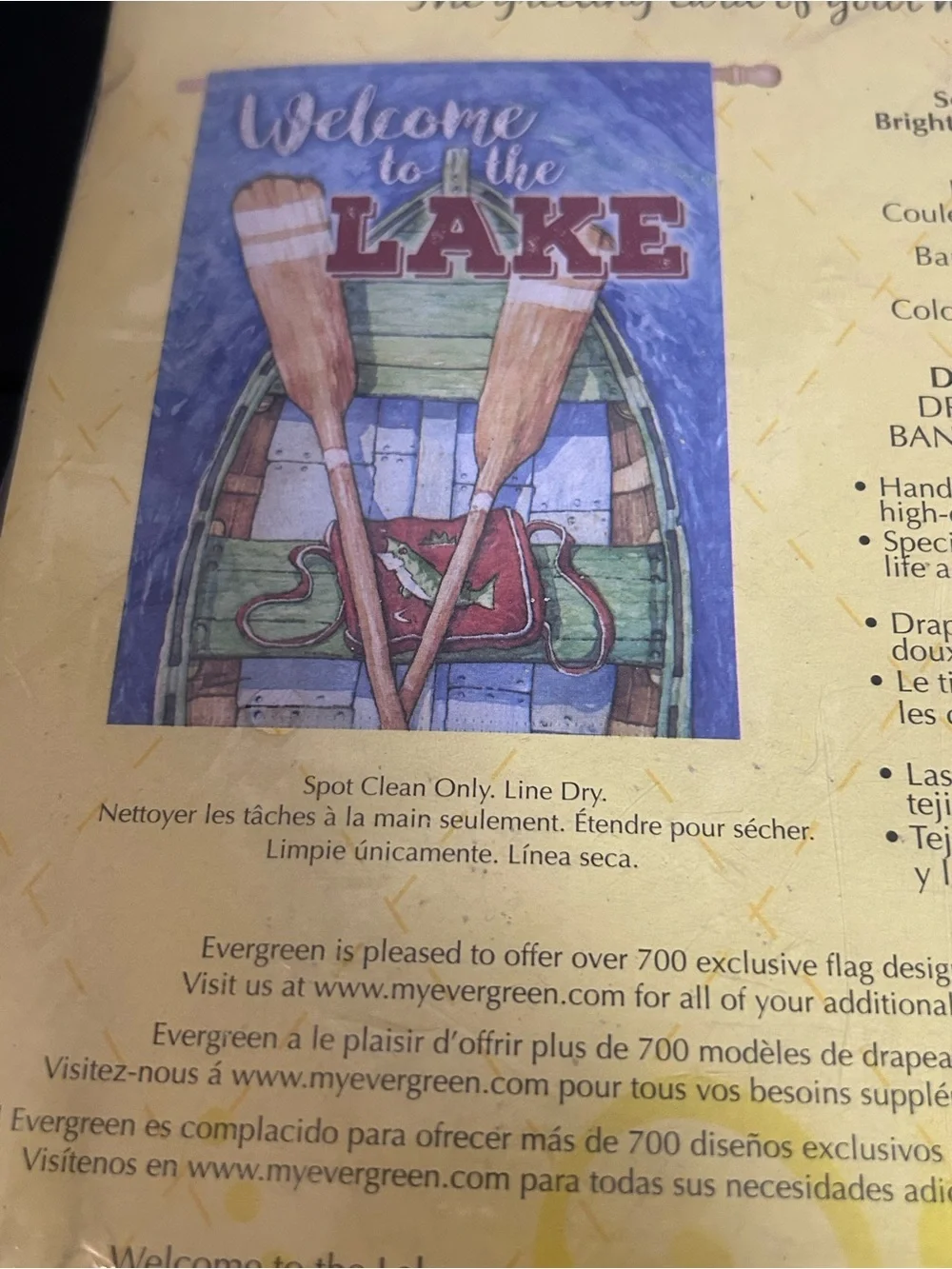 Welcome to the Lake Decorative Flag - Yellow